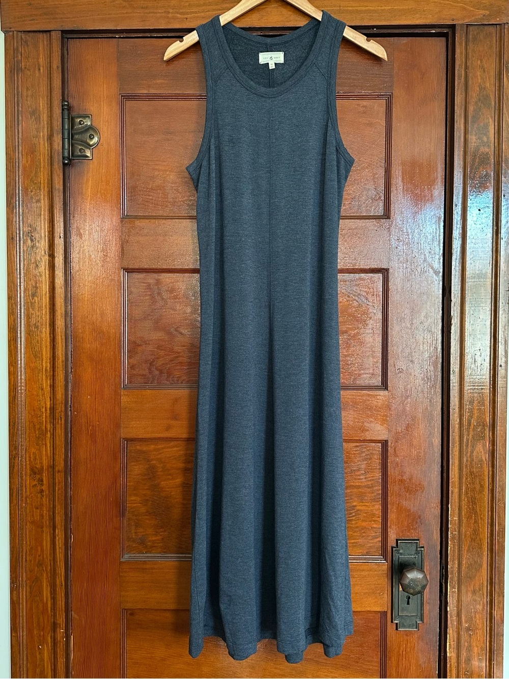 Lou & Grey Blue-Gray Soft Sleeveless Jersey Knit Tank Midi Maxi Dress Sz Medium